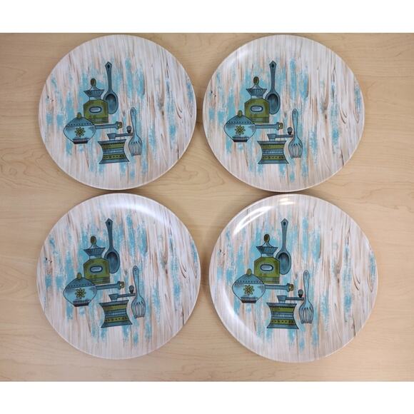 4-Retro Rare 60s Texas Ware Melmac Serving Kitchen MCM Plates - Picture 3 of 9